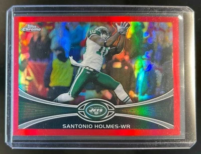 2012 Topps Chrome Santonio Holmes Red Refractor #18/25 Jets - Image 1 of 2
