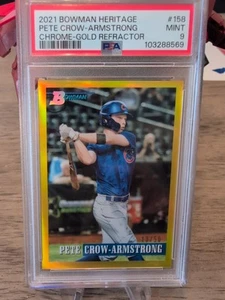 2021 Bowman Heritage #158 Pete Crow - Armstrong Gold Refractor RC /50 PSA 9 🔥 - Bild 1 von 4