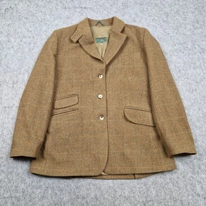 Holland & Holland Jacket Womens Size 42 Brown Tweed Blazer Country Shooting Wool - Picture 1 of 10