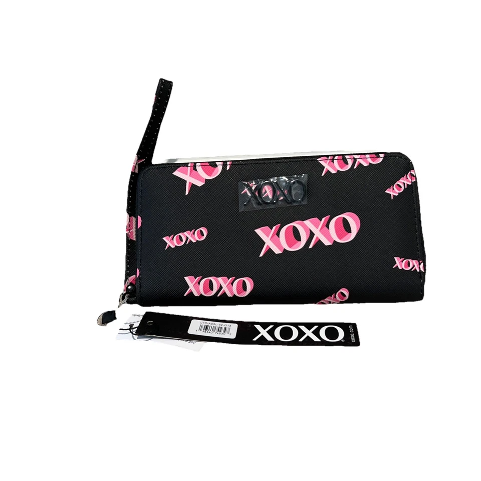 XOXO CARTERA TRANSPARENTE MUJER NEGRA CREMALLERA ÚNICA CON LOGO MULTICOLOR Foto 1 de 4