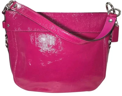 VTG Coach Zoe Hobo Fuchsia Pink Patent Leather Shoulder Bag Handbag EXC - Image 1 of 4