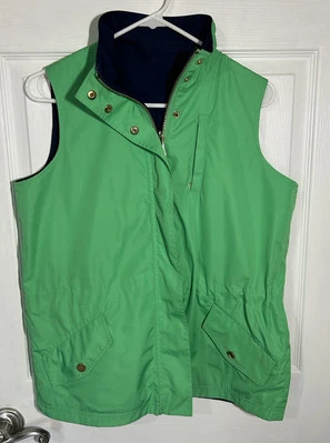 Ralph Lauren Mujer Mediano Reversible Rompevientos Chaleco Azul Marino Cremallera Bolsillos a Presión Foto 1 de 4