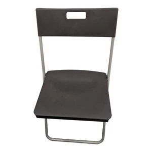 Silla Plegable IKEA GUNDE - Negra - Arañazos en el Asiento - Premontada - Imagen 1 de 17