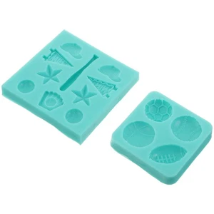 Molde de bola de silicona de 2 piezas moldes de chocolate para deportes baloncesto gomoso - Imagen 1 de 12