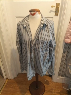 Mens Camel Active Size XL Grey/Navy Striped Modern Fit Long Sleeved Shirt - Image 1 of 4