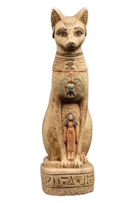 UNIQUE ANTIQUITÉS EGYPTIENNES ANCIENNES Cat Statue of Egyptian Goddess Bastet Bc - Photo 1/4