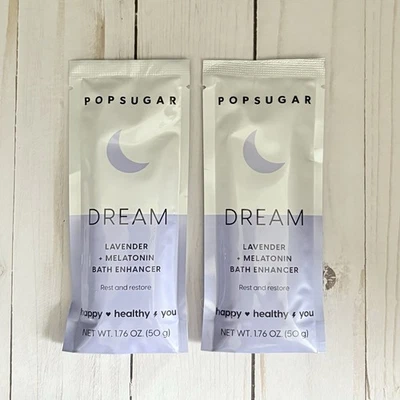 Paquete de 2 potenciadores de baño POPSUGAR DREAM lavanda + melatonina 1,76 OZ cada uno Foto 1 de 2
