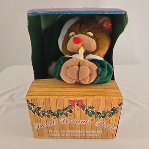 TL Toys Weihnachten Plüsch Musikbär mit Kerze und Box 1990 spielt 12 Lieder - Bild 1 von 7