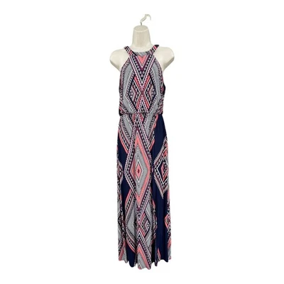 Trixxi Boho Maxi Dress Women Geometric Summer Preppy Vacation Resort Beach Sz S - Image 1 of 4