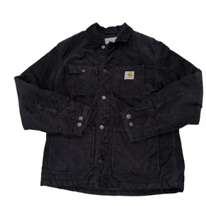 Carhartt WIP Michigan Corduroy Jacket Small Black Work Metal Button Mint Cond. - Picture 1 of 7