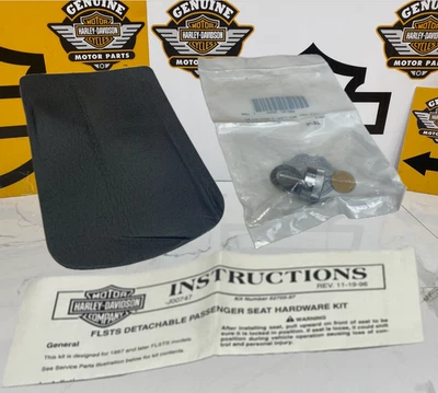 84-17 OEM Harley Softail Dyna Sportster Passenger Pillion Seat Hardware Guardabarros Foto 1 de 4