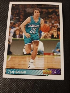 Tarjeta de novato de la NBA Tony Bennett 1992-93 cubierta superior RC #407 Hornets Virginia - Imagen 1 de 2
