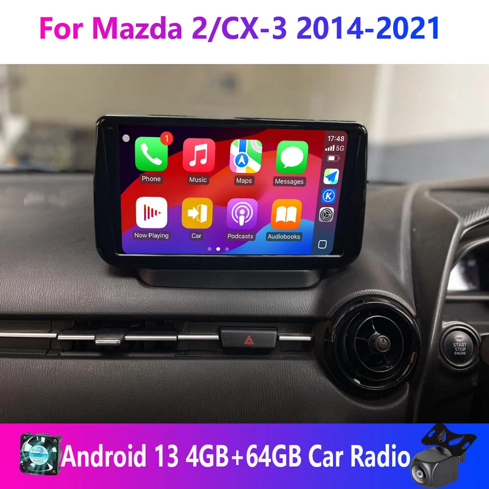 4+64 Wireless CarPlay Android Head Unit Car Radio For Mazda 2/CX-3 2014-2021 - Image 1 of 4