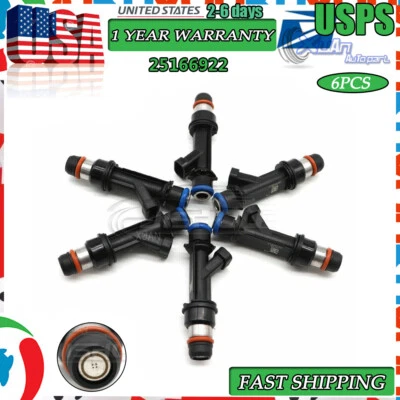 Se adapta a inyectores de combustible Isuzu Rodeo Trooper Honda Acura 3.2 3.5 V6 6 piezas 25166922 Foto 1 de 4