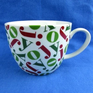 Taza de Navidad Crate & Barrel Joy roja verde taza de café grande 16 oz - Imagen 1 de 8