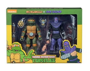 Michelangelo vs Foot Soldier 2-Pack Teenage Mutant Ninja Turtles TMNT Figur NECA - Bild 1 von 7