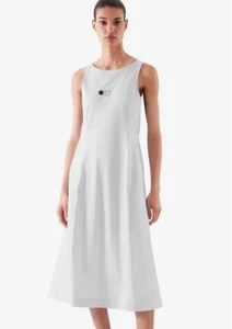 NWOT New COS Light Gray Minimalist Cotton Sleeveless Oversized Midi Dress Size S - Picture 1 of 14