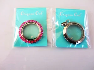 Origami Owl Medium Silver Twist Locket Red Delite Swarovski Crystals Base NIP - Picture 1 of 1