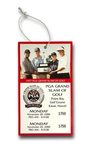2000 PGA Grand Slam Of Golf Authentic Ticket Kauai Hawaii 11/20 Tiger Woods 05 - Picture 1 of 3