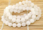 Natural 12Mm White Jade Gemstone Round Beads Necklace 18'' Aaa
