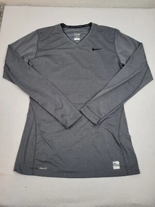 Nike Pro Fitted Shirt Girls Large Gray Lightweight Stretch Gym Yoga Performance - Picture 1 of 10