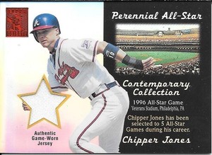 Chipper Jones 2003 Topps Tribute Contemporary game worn jersey, card#PA-CJ, ser#