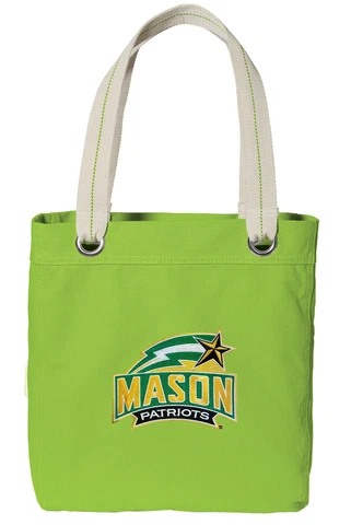 GEORGE MASON Tote Bag GMU PATRIOTS Shopper Tote 100% Cotton Fully Lined Cover