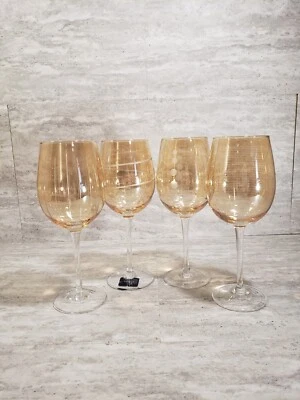 Copa de vino ámbar firmada por Mikasa Cheers grabada 4 patrones diferentes Foto 1 de 4