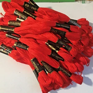 Vintage American Thread Star Six Strand Embroidery Cotton Lot Of 60 Skeins RED - Picture 1 of 4