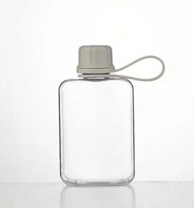 Flat Water Bottle Travel Flask Portable 8.2 oz BPA Free Tritan Square Small W... - Picture 1 of 3