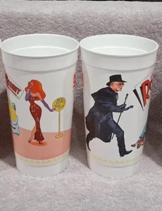 JESSICA RABBIT 2 Vintage 1988 Who Framed Roger Rabbit McDonalds Plastic Cups - Picture 1 of 8