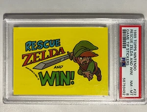 Graded Nintendo LINK Rescue Zelda and Win! 1989 NM-MINT Topps ~ NES Collectible - Picture 1 of 3