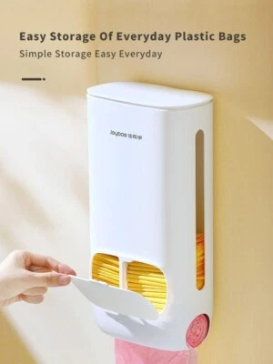 Caixa de armazenamento organizador plástico saco de lixo recipiente grande capacidade montado na parede - Imagem 1 de 4