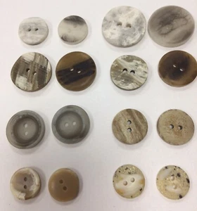 STONE EFFECT BUTTONS X 5 textured cut rock unusual unique 2 hole QUALITY - Picture 1 of 9