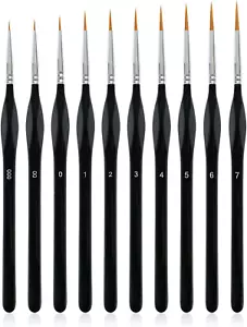 10er Pack Miniatur Detail Pinsel Set, Profi kleine Farben Pinsel Set - Bild 1 von 12