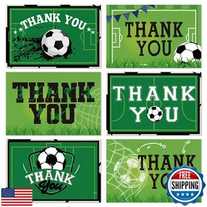 Whaline 36 Pack Football Thank You Cards with Envelopes Stickers 6 Design Gre - Picture 1 of 5
