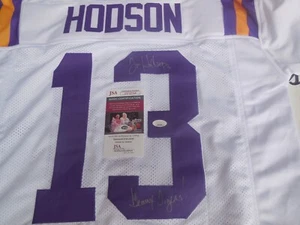 Tommy Hodson signed LSU Tigers Louisiana State XL jersey w/ Geaux Tigers JSA COA - Picture 1 of 3