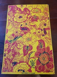 Ungewöhnliches psychedlisches Poster Der Wald der schwarzen Blumen R. Saletta 60er Jahre - Bild 1 von 2