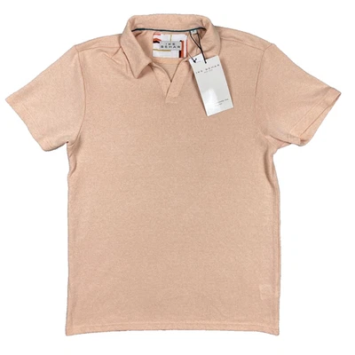 Ike Behar Johnny Polo Knit Shirt Mens Small Peach Parfait Vacation Luxury - Image 1 of 4