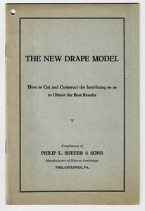 1930s THE NEW DRAPE MODEL: HOW TO CUT & CONSTRUCT THE INTERLINING - w/ patterns - Foto 1 di 3