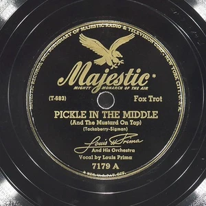 LOUIS PRIMA Pickle In The Middle / Come Rain Shine MAJESTIC 7179 VG- 78 1946 10" - Picture 1 of 4