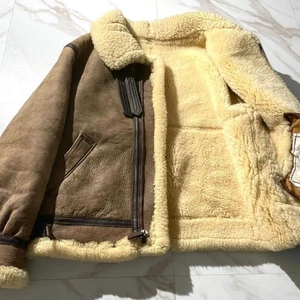 Avirex B-3 Mouton Flight Jacket Brown Men's Size 40 - Picture 1 of 11