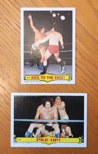 Lot 2 Andre the Giant 1985 Topps WWF/WWE Pile Up #50 & Kick To The Face 45 NrMT+ - Picture 1 of 2