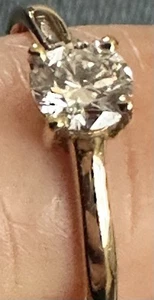9ct Diamond Ring 0.47ct, Col D VVS1 Size P&1/2 Lab Grown Cert, Total wght 1.42gr - Picture 1 of 6