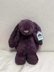 Jellycat Medium Bashful Plum Bunny Rabbit 12" Soft Toy Plush Deep Purple - Picture 1 of 4