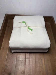 "Cortina ojal de lino esmerilado Pottery Barn ~ 50"" x 96"" ~ marfil ~ un bronce" - Imagen 1 de 7