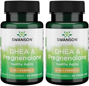 Swanson Dhea e Pregnenolone Complex 60 Capsule Veg (Confezione da 2) - Foto 1 di 1
