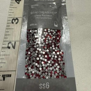 Bead Treasures Glas Flatback Strass SS6 Rot Silber - Bild 1 von 7