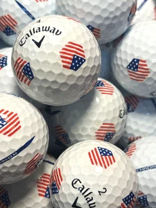 24 US Flag Tru Trac Callaway Chrome Soft Truvis AAAA Near Mint Used Golf Balls - Picture 1 of 3