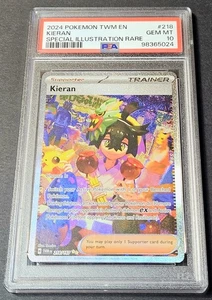 Pokémon Kieran SIR Ilustración Especial Raro 218/167 Mascarada Crepúsculo PSA 10 - Imagen 1 de 2